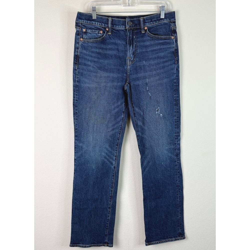 American Eagle Jeans Mens 32x34 AirFlex Athletic Fit Distressed Blue Denim